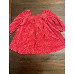 Ralph Lauren Red Velour Special Occasion Long Sleeve Dress 18 Months